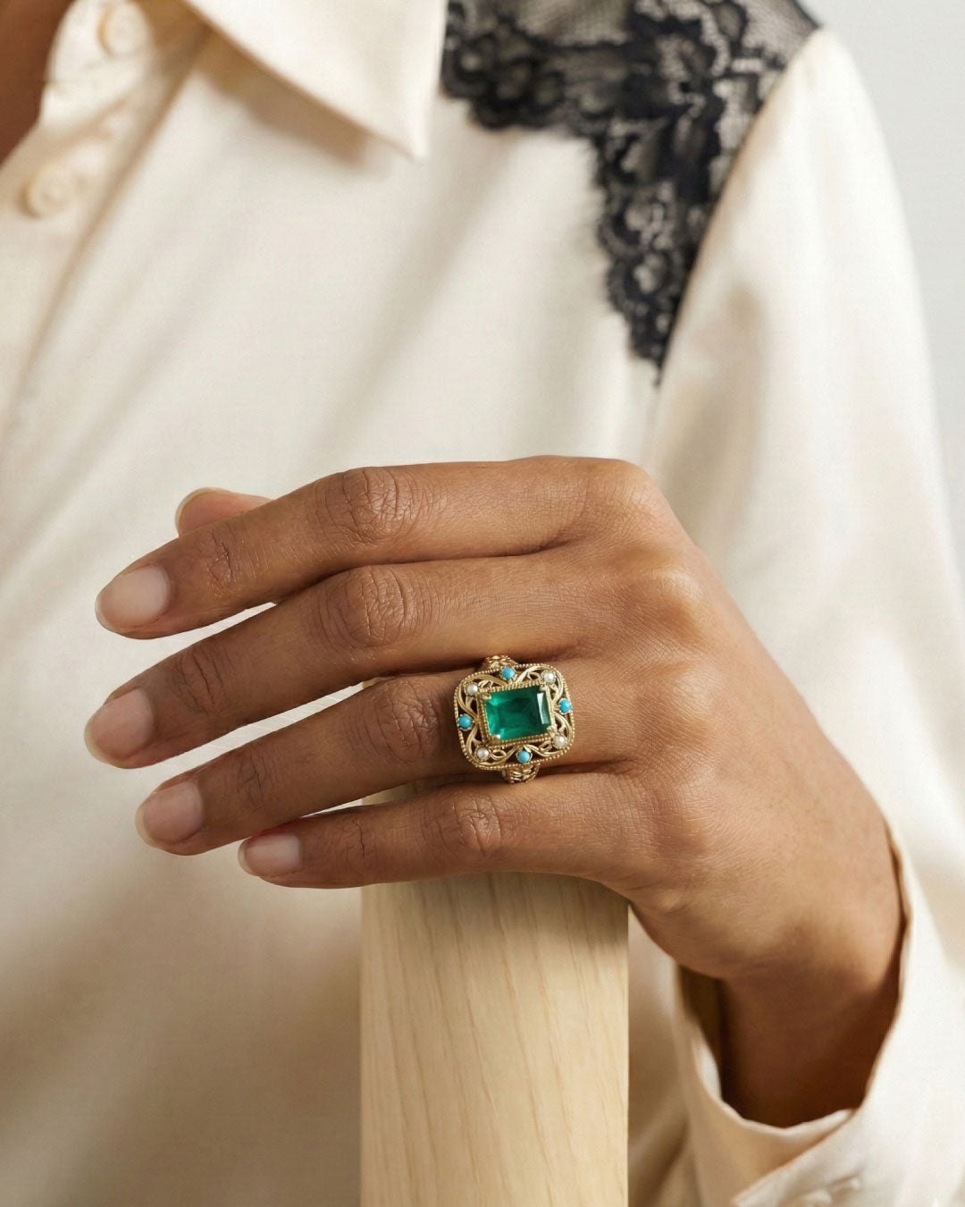 Noor - Light - 21k Gold, Emerald and Turquoise